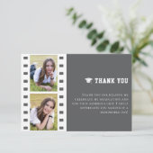 Filmstrip Fotocollage Afstuderen | Gray Bedankkaart (Staand voorkant)