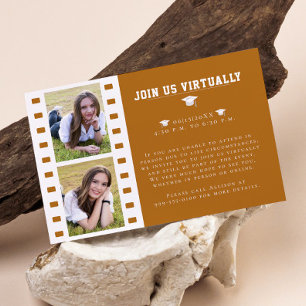 Filmstrip Fotocollage Afstuderen   Orange Informatiekaartje