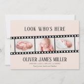 Filmstrip Fotocollage Geboorte Aankondiging (Voorkant)