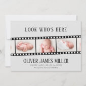 Filmstrip Fotocollage Geboorte Aankondiging (Voorkant)
