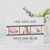 Filmstrip Fotocollage Geboorte Aankondiging (Staand voorkant)