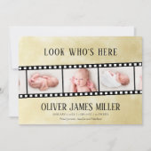 Filmstrip Fotocollage Geboorte Aankondiging (Voorkant)