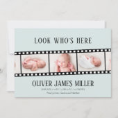 Filmstrip Fotocollage Geboorte Aankondiging (Voorkant)