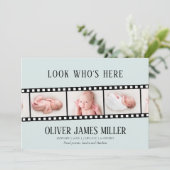 Filmstrip Fotocollage Geboorte Aankondiging (Staand voorkant)