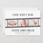 Filmstrip Fotocollage Geboorte Aankondiging (Voorkant)