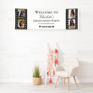 Filmstrip Four Photo Collage Afstuderen Welkom Spandoek