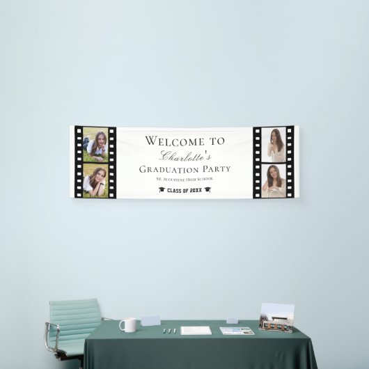 Filmstrip Four Photo Collage Afstuderen Welkom Spandoek (Beurs)