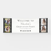 Filmstrip Four Photo Collage Afstuderen Welkom Spandoek (Horizontaal)