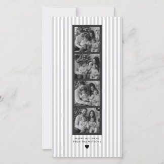 Filmstrip Grijs Gestreepte Fotohokje Familie Feestdagenkaart