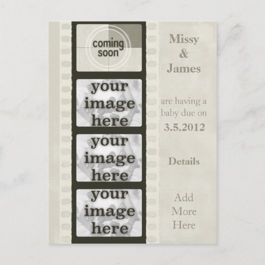  filmstrip komt binnenkort foto-Briefkaarten Aankondigingskaart (Voorkant)