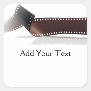 Filmstrip met reflectie op wit vierkante sticker
