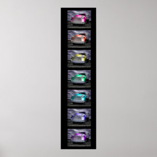 Filmstrip regenboog  chevy pick-up poster