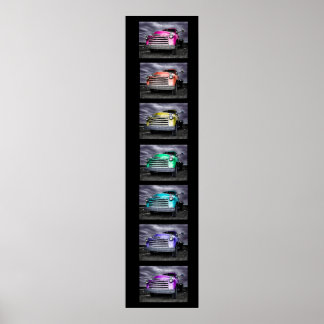 Filmstrip regenboog chevy pick-up poster