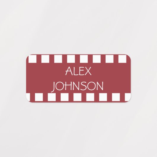 Filmstrip Roze kleurgecodeerde wasnaam Labels (Design 1)