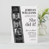 Filmstrip uitnodiging, Hollywood aangepaste afstud Kaart (Staand voorkant)