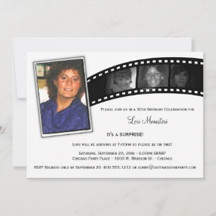  filmstrip verrassingsfeestfoto uitnodigen kaart