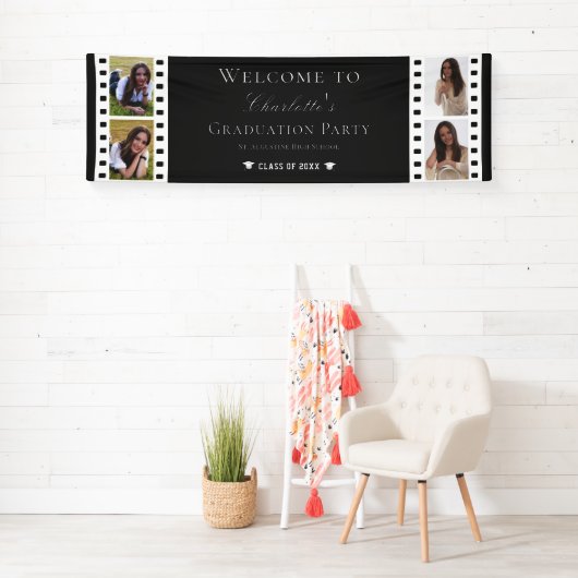 Filmstrip Vier foto collage Afstuderen | Black Spandoek (Insitu)