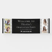 Filmstrip Vier foto collage Afstuderen | Black Spandoek (Horizontaal)