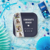 Filmstrip Vier foto collage Afstuderen | Blauw Papieren Bordje (Feest)