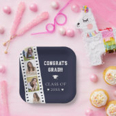 Filmstrip Vier foto collage Afstuderen | Blauw Papieren Bordje (Feest)