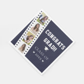Filmstrip Vier foto collage Afstuderen | Blauw Servet (Hoek)