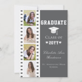 Filmstrip Vier foto collage Afstuderen | Gray Kaart (Voorkant)