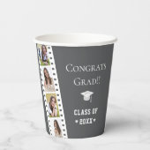 Filmstrip Vier foto collage Afstuderen | Gray Papieren Bekers (Achterkant)