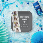 Filmstrip Vier foto collage Afstuderen | Gray Papieren Bordje (Feest)
