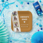 Filmstrip Vier foto collage Afstuderen | Orange Papieren Bordje (Feest)