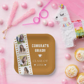 Filmstrip Vier foto collage Afstuderen | Orange Papieren Bordje (Feest)