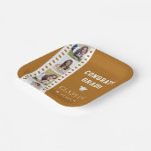 Filmstrip Vier foto collage Afstuderen | Orange Papieren Bordje (Gebogen)