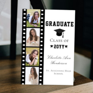 Filmstrip Vier foto collage Afstuderen Wit Kaart