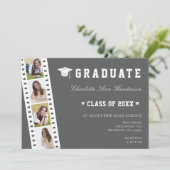 Filmstrip Vier Fotocollage Open Huis | Gray Kaart (Staand voorkant)