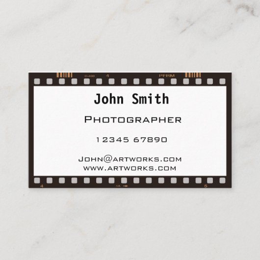 Filmstrip Visitekaartje (Voorkant)