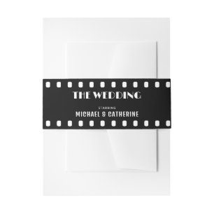 Filmstrip zwart-wit bruiloft uitnodigingen wikkel