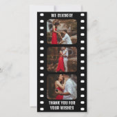 Filmstrip Zwart-wit Cinema bruiloft Bedankkaart (Voorkant)