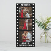 Filmstrip Zwart-wit Cinema bruiloft Kaart (Staand voorkant)