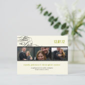 Filmstripfoto Bewaar de datum Aankondigingskaart (Staand voorkant)