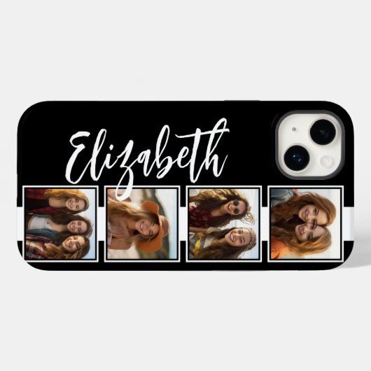 Filmstrippen voor zwart-wit fotocollage op vierkan Case-Mate iPhone case (Achterkant (horizontaal))