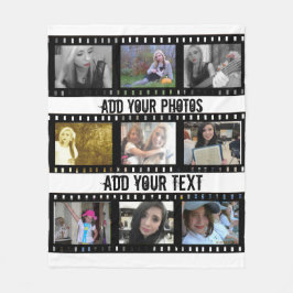 Filmstrips 9 Fotoframes Fleece Blanket Deken