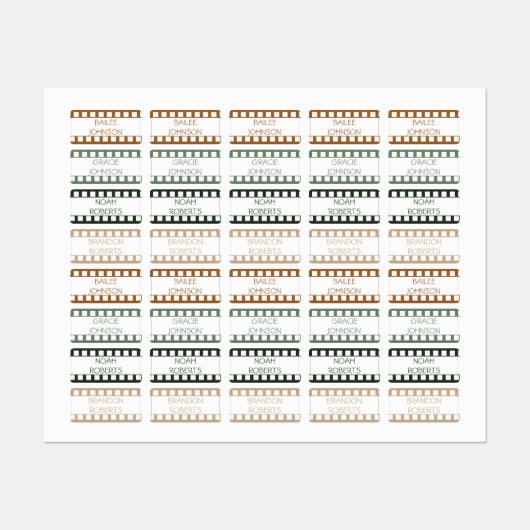 Filmstrips met codekledij labels (Vel)