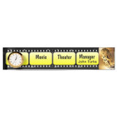 Filmstrips met naam Bord met klok Naambordje (Voorkant)