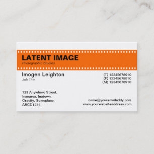 Filmstrips - Oranje en wit Visitekaartje