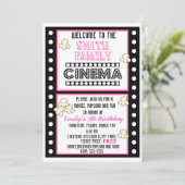 Filmstrips Popcorn Birthday Uitnodiging (Staand voorkant)