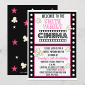 Filmstrips Popcorn Birthday Uitnodiging (Voorkant / Achterkant)
