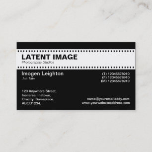 Filmstrips - White met Black Visitekaartje