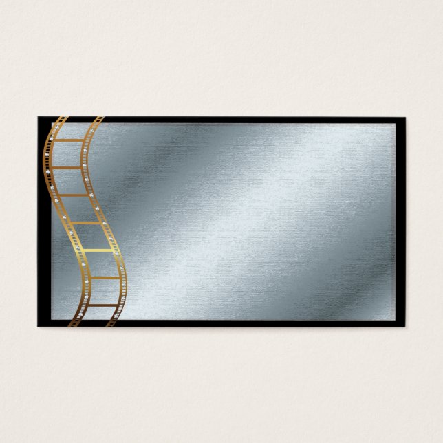 Filmstrook Metallic Goud en Zilver Visitekaartje (Voorkant)
