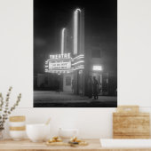 Filmtheater bij nacht, Greensboro, Georgia 1940 Poster (Keuken)