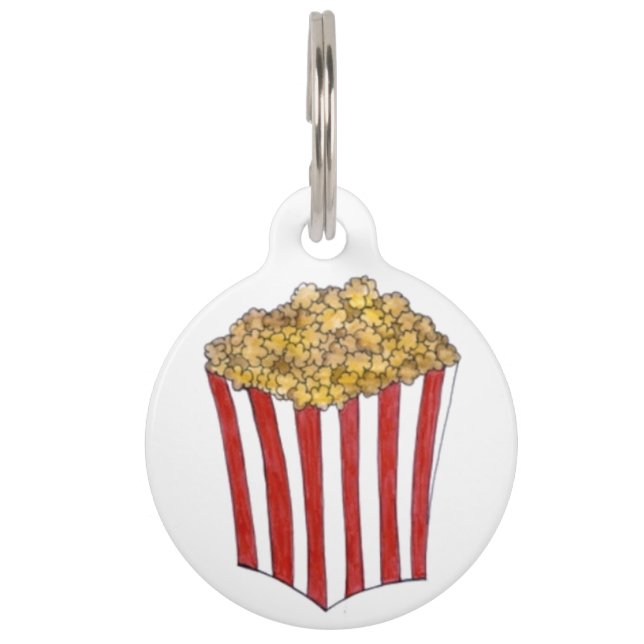 Filmtheater Buttered Popcorn Caramel Corn Foodie Huisdierpenning (Voorkant)