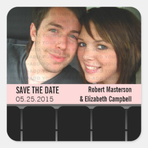 Filmtheater Foto Opslaan Datum Stickers roze